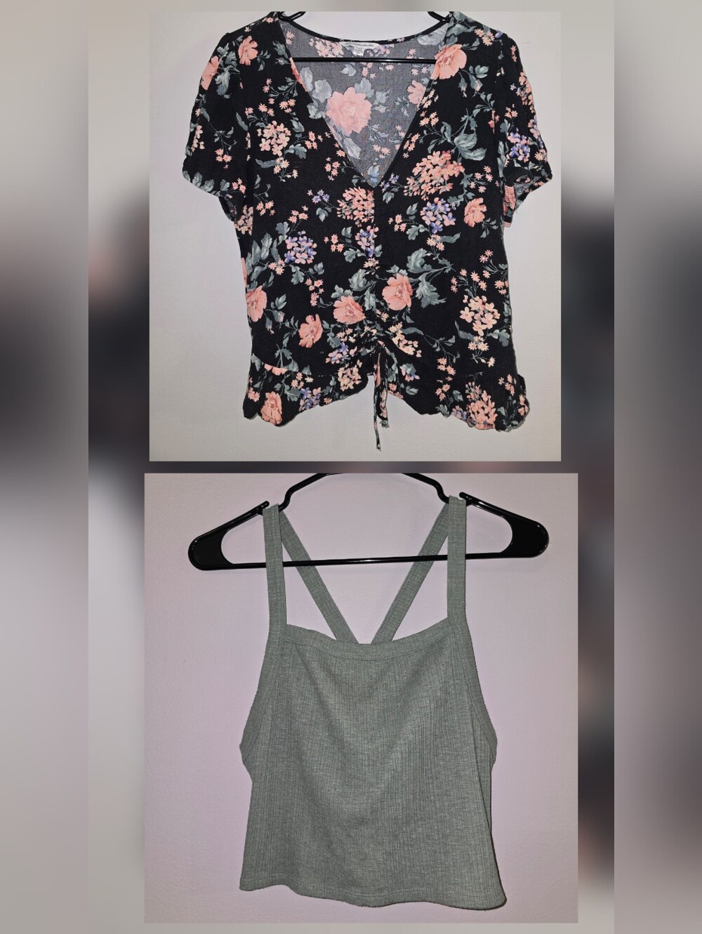 American Eagle Floral Top And Ribbed Tank